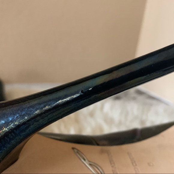 B BRIAN ATWOOD B Bambola Iridescent Patent Peep-toe Pumps.  Small flaw on heel. - Picture 6 of 9